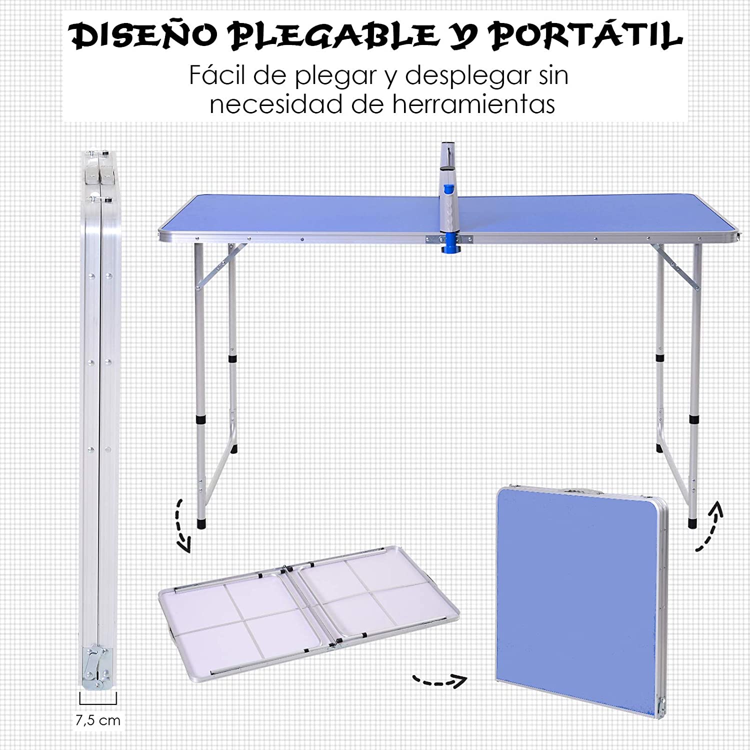 Outsunny Mesa de Ping-Pong Plegable, Una mesa multiusos